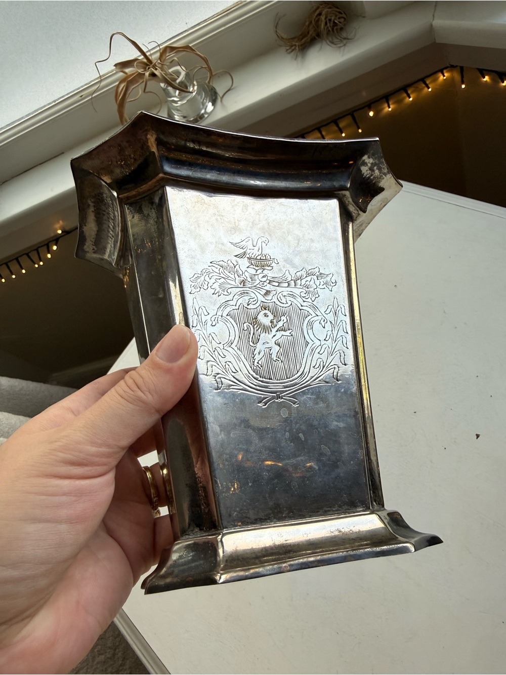 Unique vintage silver vase